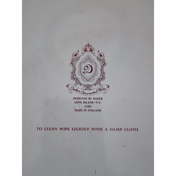 TRAY-TIN-VINTAGE DAHER DECORATED WARE-Made in England-12.5 in-Gold Tone Trim - Picture 5 of 8